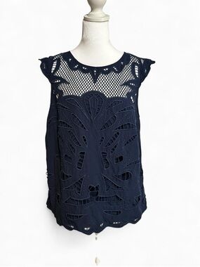 Women’s Navy Cutout Top